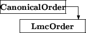 \begin{picture}(6.5,2.5)
\thicklines
\put(0,1.5){\framebox (5,1){\bf Canonical...
...,2){\vector(0,-1){1}}\put(1.5,0){\framebox (5,1){\bf LmcOrder}}
\end{picture}