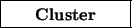 \begin{picture}(6.5,2.5)
\thicklines
\put(0,1.5){\framebox (5,1){\bf Cluster}}
\end{picture}